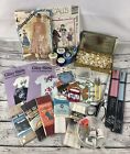 Vintage Lot of Sewing Notion Zippers, Buttons, Pins, Scissor, Thimble & More