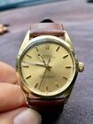 ✅ Rolex Oyster Perpetual 34mm Gold Plated Steel Watch Gold Dial Mens Ref 1025 ✅