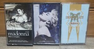 Madonna Cassette Tape Lot of 3 Like a Virgin, True Blue & Immaculate Collection