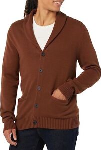 Goodthreads Cardigan Sweater XXL Deep Brown Men's Soft Cotton Shawl Collar