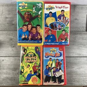 The Wiggles VHS Lot Wiggly Safari, Wiggle Bay , Yummy Yummy, WiggleTime Tapes