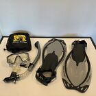 Body Glove Expanse II Snorkel Set Scuba Gear Fins, Snorkel And Goggles Sz Small