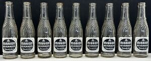 Vintage Mission Beverage Glass Bottle Lot Of 9 Naturally Good Mexico Missouri MO