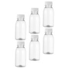 6pcs Clear PET Plastic Juice Bottles with Lids (100ML)-FY