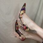 Gorgeous Nine West Floral Chain Pointed Toe Heels