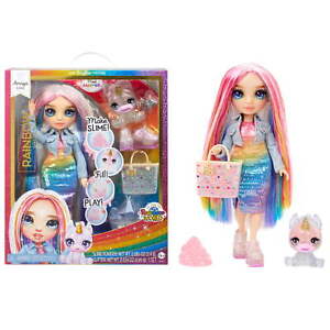 Rainbow High Amaya (Rainbow) with Slime Kit & Pet, 11” Shimmer Doll