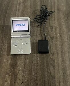 Nintendo Game Boy Advance SP Silver Platinum AGS-001 w/ Charger! Tested Working!