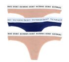 Victoria's Secret Cotton Logo Band Thong Panties Set Lot of 3 Sizes S, L, XL