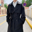 Korean Style Trench Coat Male Streetwear Trenchcoat Men   Casual Loose Overcoat