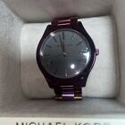 Michael Kors Slim Runway MK3551 Women Purple-Tone Analog Dial Wrist Watch JNA608