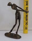 New ListingVTG BRONZE GOLFER Statue ART Figure GOLF Figurine ABstract