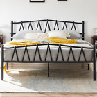 Full Size Bed Frame with Headboard, Matress Foundation with Heavy Duty Slat Supp