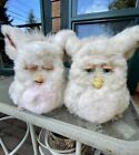Lot Of 2 Furby 2005 One Working & One Not -Cream W/ White Belly & Cream W/ Pink