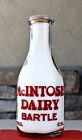 New ListingRare McINTOSH  DAIRY Pyro Qt Milk Bottle, BARTLE, SISKIYOU, CA CAL California