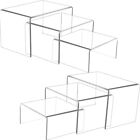 6Pcs Clear Acrylic Display Risers Clear Acrylic Display Stand For Cupcakes Store