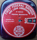 First Federal Savings And Loan Coin Bank Antique Promo counter works Add A Coin