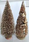 Vintage Bottle Brush Trees  1950's  One decorated and one Plain 12.5