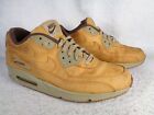 Nike Air Max 90 Premium Athletic Shoes Mens US 12 683282-700 Wheat Brown Leather
