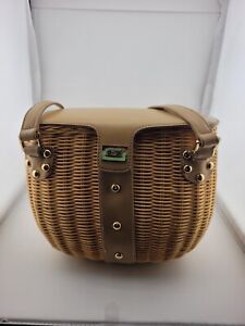 Etienne Aigner TAN Natural Rattan Basket Handbag