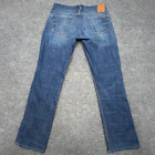 GUESS Jeans Falcon Boot Mens 30x31 Low Rise Blue Denim Button Fly 1981 Whisker
