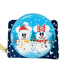 Loungefly Disney Mickey & Minnie Snowman Snow Globe Zipper Wallet Blue