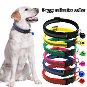 Reflective Nylon Cat Collar With Bell For Kitten Small Dog Puppy Pet Adjustable