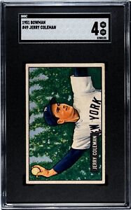 1951 Bowman JERRY COLEMAN New York Yankees #49 SGC 4 VG/EX Condition