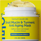 SeoulCeuticals Korean Face Mask Skin Care - Snail Mucin Turmeric Mask for Face –
