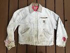 Vintage 80s Carhartt Work Jacket Distressed Trashed Out Duck Canvas Big Fade Med