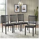 Simple Living Solid Wood Slat Back Dining Chairs Set of 4 Black Kitchen Durable