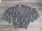 Vintage Nuovo Industriale Mens Small Cardigan Sweater mens black gray button