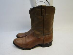 Laredo Mens Size 11.5 D Brown Leather Cowboy Western Roper Boots