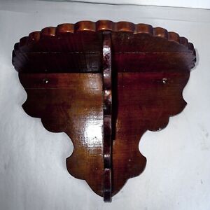 Antique Wall Gallery Shelf Scalloped Stained Photo Shelf Decor Display