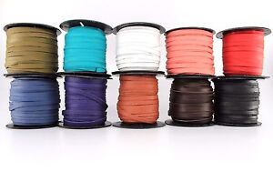 5mm Deertan Leather Flat Lace Rope String By The Yard or Spool Roll (Deerskin)