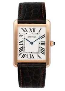 Cartier Tank Solo W5200025 18K Rose Gold Mens Watch Box Papers