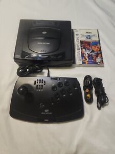 SEGA Saturn Home Console - Black With Cables, Arcade Stick And Game