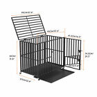 Giant Dog Crate Strong Metal Military Pet Kennel Playpen Large Dogs Cage w/Tray