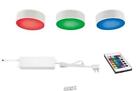 Commercial Electric-Plug-in 3-Light LED RGBW Puck Light with color changing