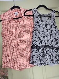 Lot of 2 Cabi Tops # 3982 and  #5907 Sleeveless Blouse Size SMALL EXC