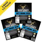 1/2 Lb 3 BAG DEAL GEHRKE JERKY LOT Premium Beef Brisket Carne Asada # 1