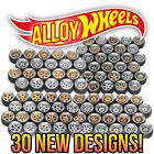 1/64 Scale ALLOY v4 Metal 2 Piece Real Rider Wheels Rims Tires Set Hot Wheels