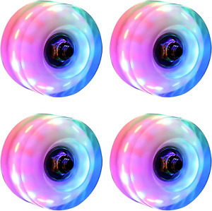 Hlaill Roller Skate Wheels Luminous Light Up, with Bearings Outdoor Installed 4