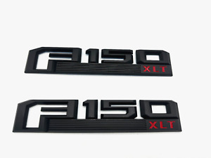Black&Red Side Fender Badge For F-150 XLT Emblem