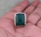Natural Green Jade Ring*925 Sterling Solid Silver Rings*Cabochon Gemstone Rings