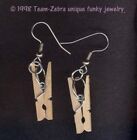 Funky Mini CLOTHESPIN EARRINGS Punk Fetish Cleaning Laundry Maid Costume Jewelry