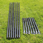 7pk. Steel Fence Posts Galvanized Black With Sleeves For 5' Animal Fencing