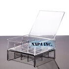 Acrylic Earring Organizer With Lid Cosmetic Makeup Jewelry Accessory Storage Box