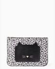 Kate Spade Meow Black Cat Large Zip Pouch Clutch  OS