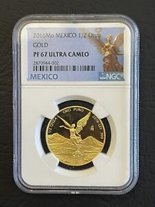 2016 1/2 ounce gold proof Libertad PF67 in case