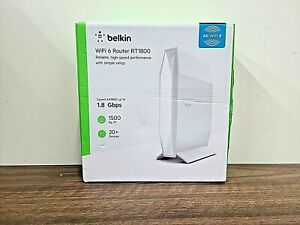 Belkin Dual Band AX1800 Wifi 6 Router, 1.8 Gbps, White (RT1800) - mint